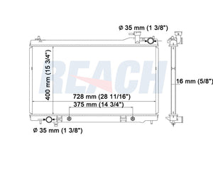 2005 INFINITI G35 3.5 L RADIATOR REA41-2588A