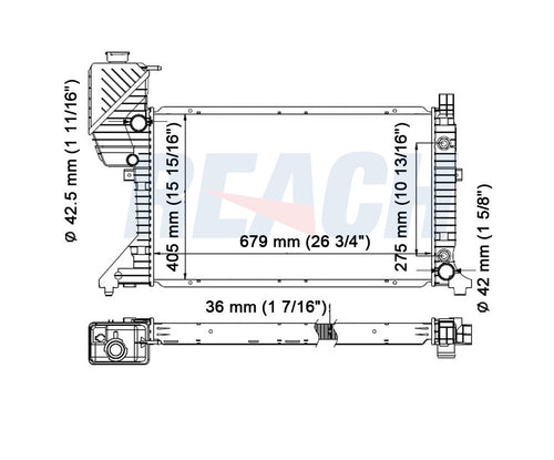 2003 FREIGHTLINER SPRINTER 2500 2.7 L RADIATOR REA41-2796A